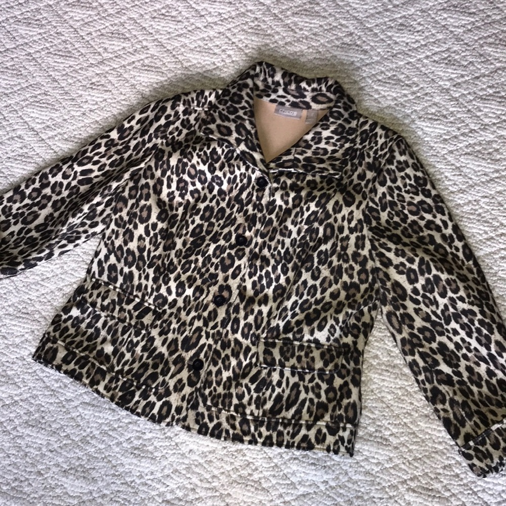 Chico’s leopard print soft blazer